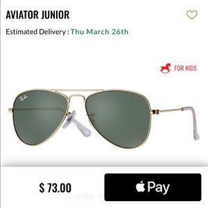 Kids Ray Ban Aviator Polarized Sunglasses